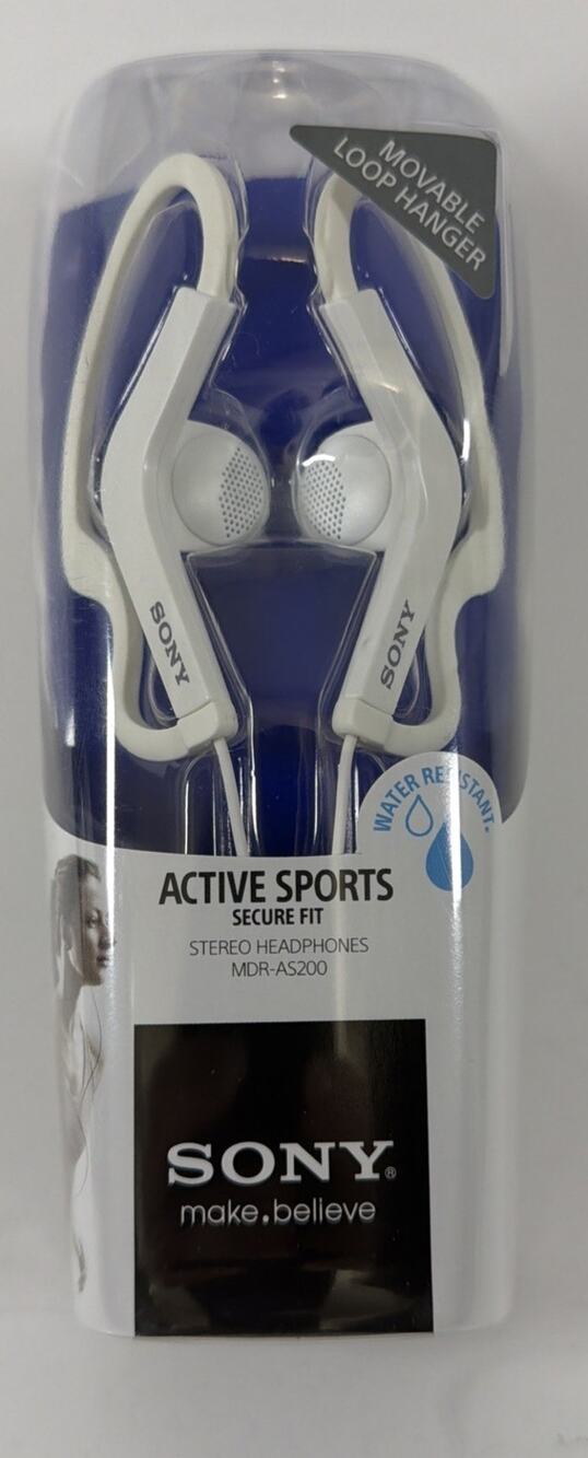 Brand New Sony MDRAS200 Active Sports Headphones White MDR-AS200/WQ(U)